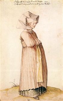 Жительница Нюремберга, нарядившаяся в церковь - Альбрехт Дюрер