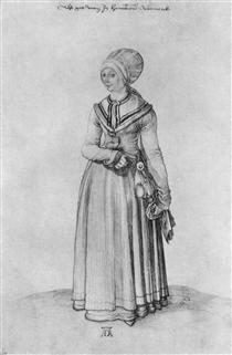 Nuremberg woman in house dress - Albrecht Dürer