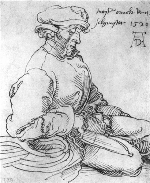 Портрет Арнольда фон Зелигенштадта, спящего - Альбрехт Дюрер