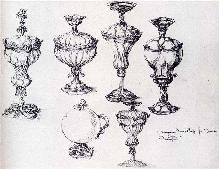 Six Goblets, c.1507 - 杜勒
