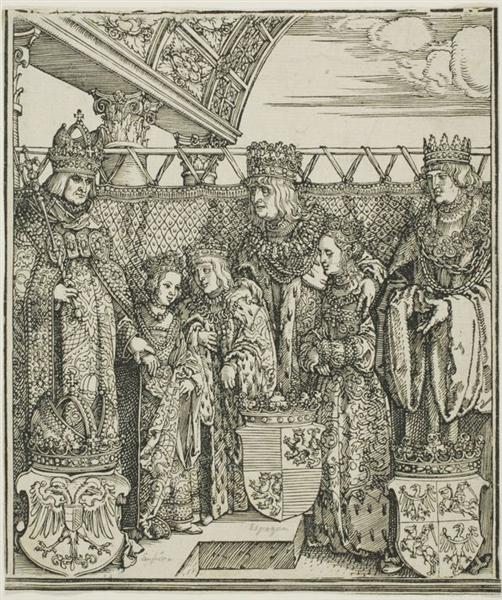 Конгресс и двойной Обручение в Вене, с Триумфальной арки Максимилиана I, 1515 - Альбрехт Дюрер