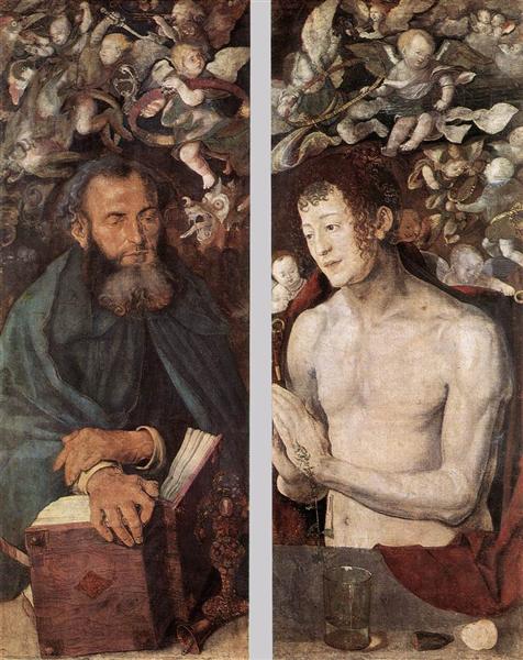 Dresden Altarpiece (side wings - St. Anthony, St. Sebastian), 1496 - 杜勒