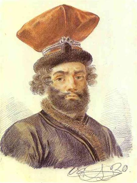 Portrait of a Cabman, 1820 - Александр Орловский