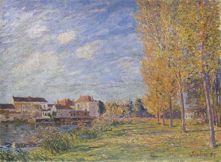 Indian Summer at Moret Sunday Afternoon - Alfred Sisley