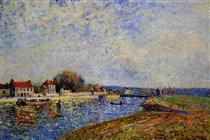 The Dam, Loing Canal at Saint Mammes - Alfred Sisley
