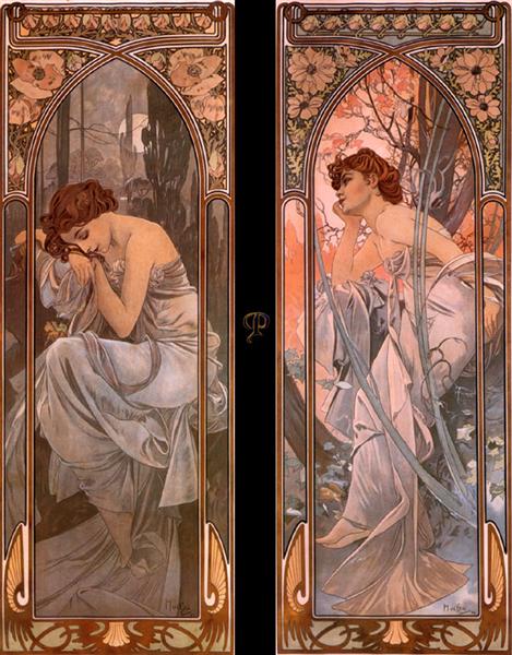 Evening reverie (nocturnal slumber), 1898 - Alphonse Mucha