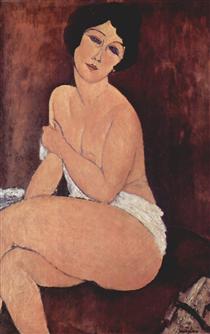 Desnudo sentado en un diván - Amedeo Modigliani