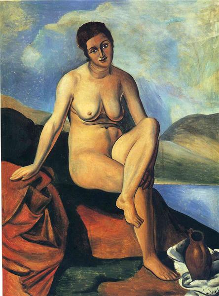 Female nude with a jug, c.1925 - Андре Дерен