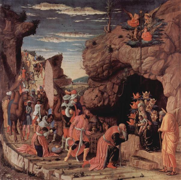 Adoration of the Magi, central panel from the Altarpiece, c.1461 - Андреа Мантенья