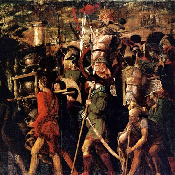 Володарі золотих прикрас, трофеїв, королівських обладунків, 1490 - 1506 - Андреа Мантенья