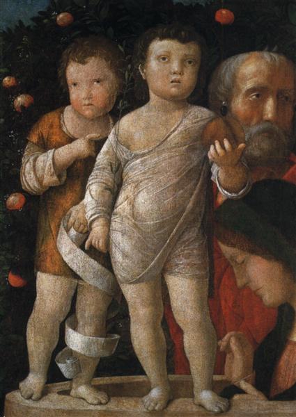 The holy family with St John, c.1500 - Андреа Мантенья