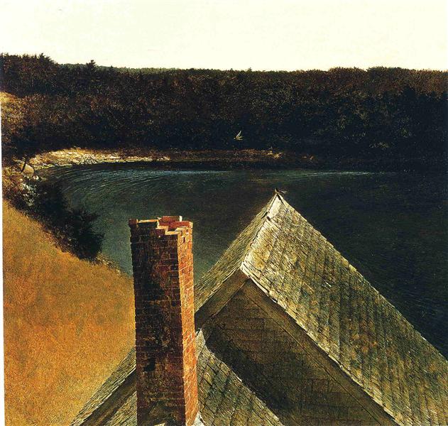 Andrew Wyeth、OLSON HOUSE IN THE FALL、希少画集画、新品高級額