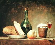 Still Life with Round Bottle - Anne Vallayer-Coster