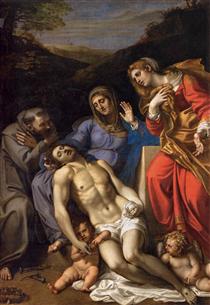 Pietà with St Francis and Mary Magdalene - Annibale Carracci