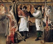 The Butcher`s Shop - Annibale Carracci