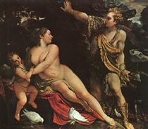 Venus, Adonis und Cupid - Annibale Carracci
