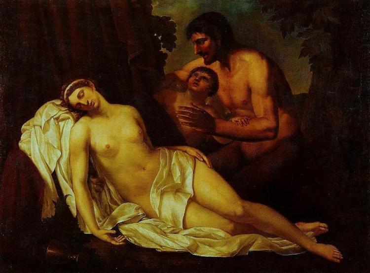 Venus inebriated by a Satyr (La Nuda) - Annibale Carracci