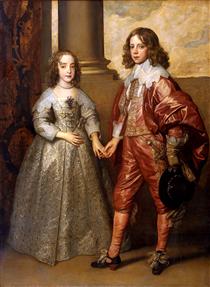 Вильгельм II, принц Оранский и принцесса Генриетта Мария Стюарт, дочь Карла I Английского - Антонис ван Дейк