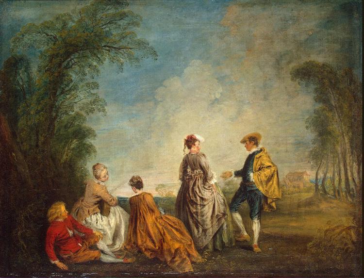 An Embarrasing Proposal, 1715 - 1716 - Antoine Watteau