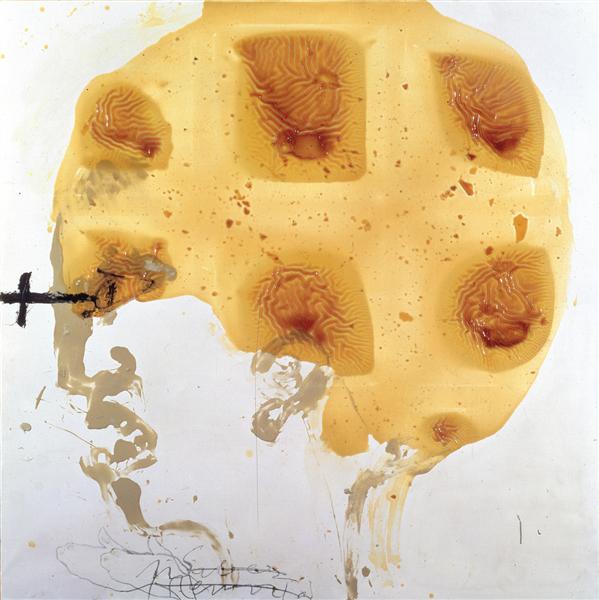 Head and varnish, 1990 - Antoni Tapies