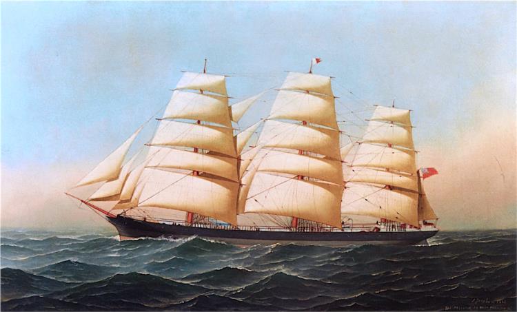 The Clipper Ship Laomene under Full Sail, 1883 - Antonio Jacobsen