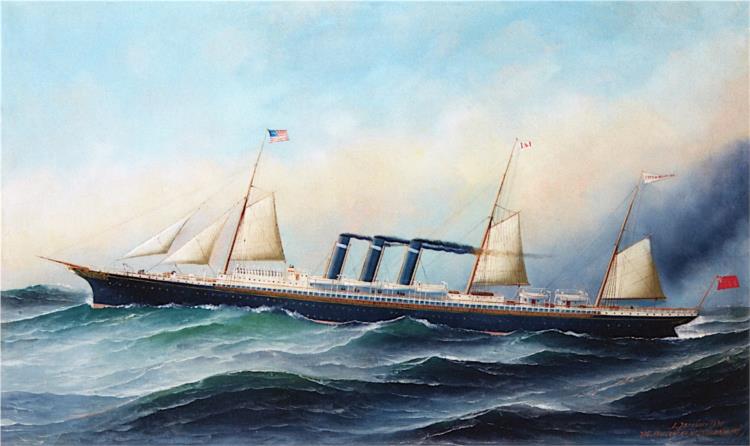 The S. S. City of New York at Sea, 1890 - Антоніо Якобсен