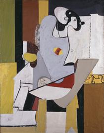 Blue Figure in a Chair - Arshile Gorky
