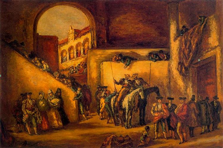 Courtyard of a gang of old Bullring in Spain, 1944 - Arturo Souto