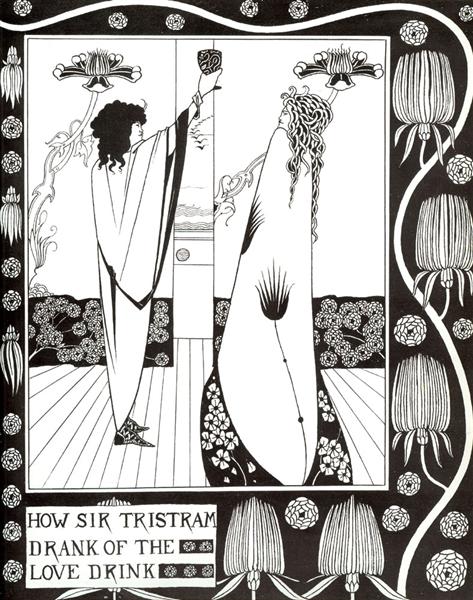 How Sir Tristram Drank of the Love Drink, 1893 - 1894 - Aubrey Beardsley