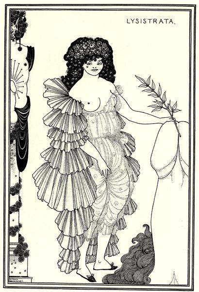 Lysistrata Shielding Her Coynte, 1896 - Aubrey Beardsley