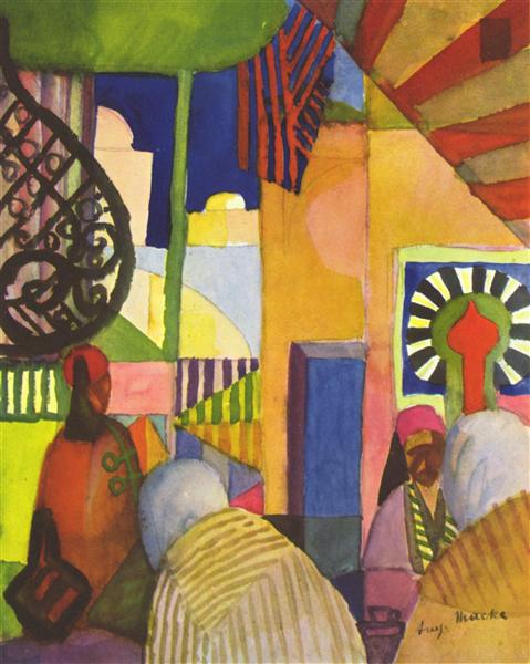 In the bazaar, 1914 - August Macke