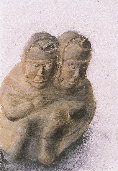 Inca Sculpture of Siamese Brothers, 1991 - Avigdor Arikha