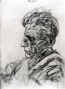Samuel Beckett in Profile - Avigdor Arikha