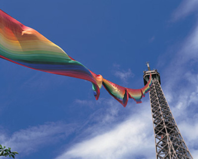 300 meter Rainbow Eiffel Tower Project, Paris, 1987 - 靉嘔