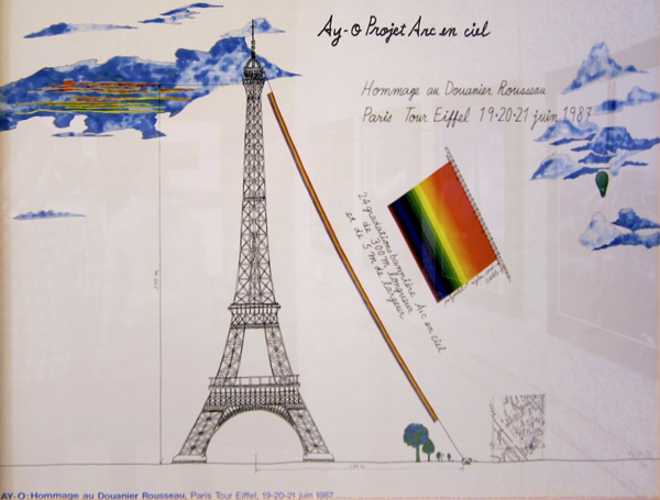 Rainbow Eiffel Tower Project Sketch, 1987 - Ay-O