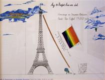 Rainbow Eiffel Tower Project Sketch - Ay-O