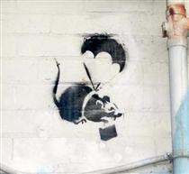 Parachuting Rat - Banksy