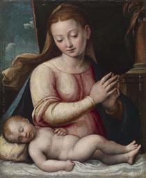 Мадонна, яка поклоняється немовляті - Барбара Лонгі