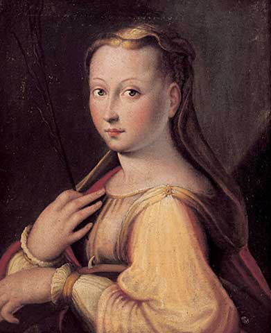 Saint Catherine of Alexandria (presumed self-portrait), 1589 - Barbara Longhi
