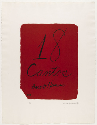 Title Page from 18 Cantos, 1964 - Barnett Newman
