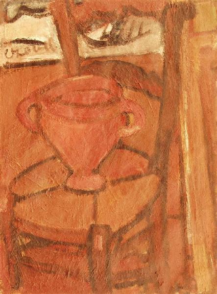 Vase on a Chair (Italian Jar), 1918 - Béla Czóbel