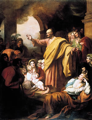 St. Peter Preaching at Pentecost - Бенджамін Вест