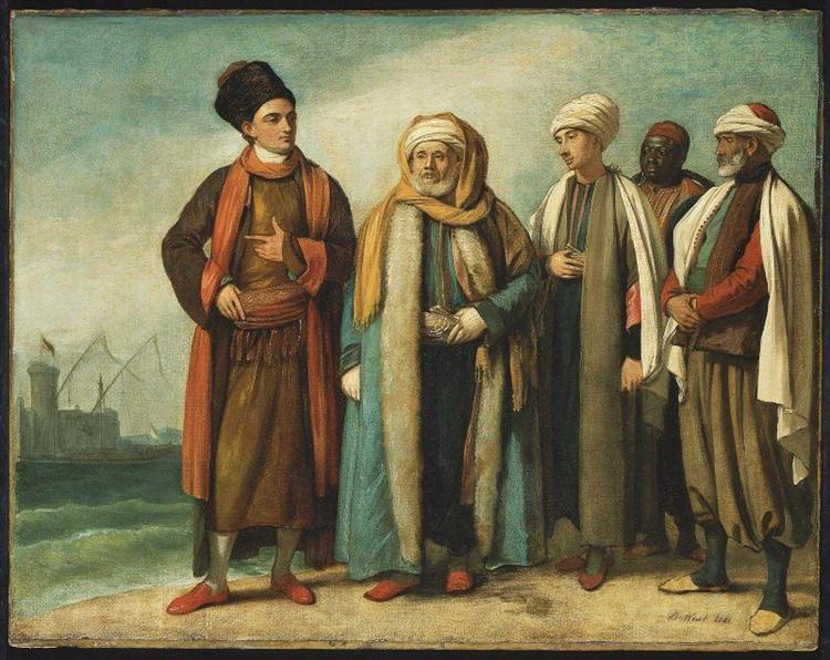 The Ambassador from Tunis with His Attendants as He Appeared in England in 1781, 1781 - Benjamin West