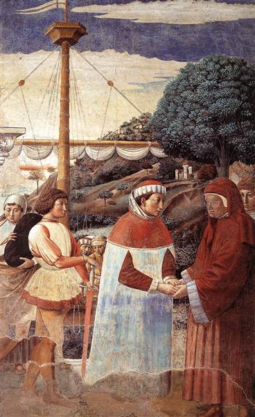 Disembarkation at Ostia, 1464 - 1465 - Benozzo Gozzoli
