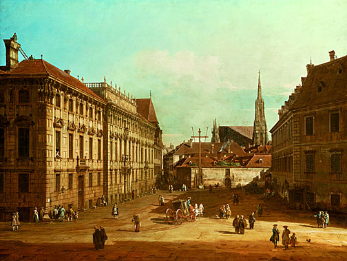 A view of the Lobkowicz Palace in Vienna, 1761 - Bernardo Bellotto
