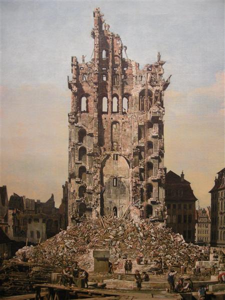 Ruins of Dresden's Kreuzkirche, 1765 - Белотто Бернардо