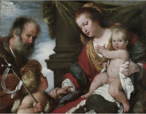 Holy Family with St. John Baptist, 1630 - Бернардо Строцци