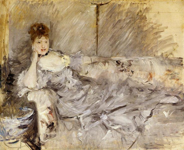 Young Woman in Grey Reclining, 1879 - Berthe Morisot
