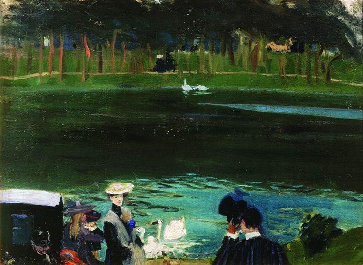 In the Bois de Boulogne, 1909 - Boris Koustodiev