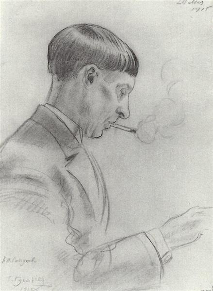 Portrait of K.N. Sapunov, 1915 - Boris Kustodiev